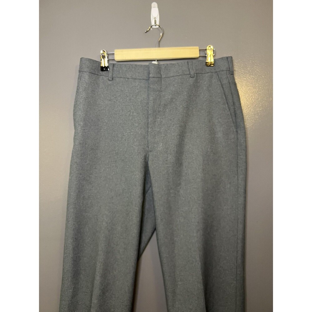 Vintage Perma-Prest Dress Pants Mens 34x30 Gray Trevira Polyester Made USA 80s